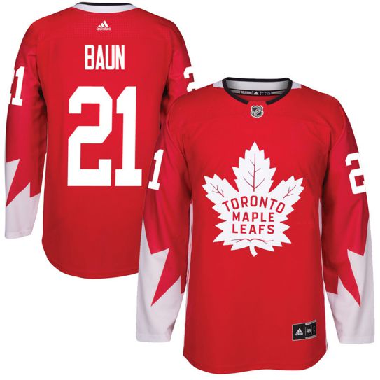 2017 NHL Toronto Maple Leafs Men #21 Bobby Baun red jersey